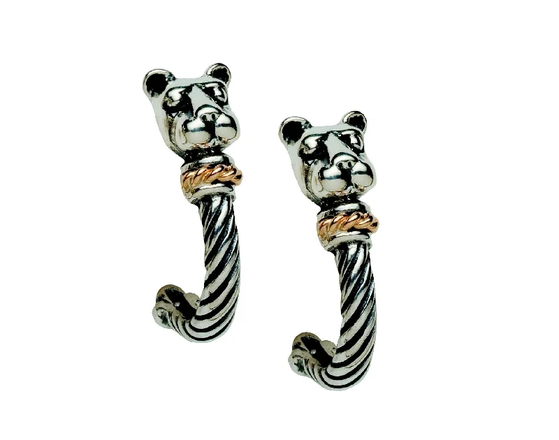 “Bold withGold” Lion Head J Hoop Earrings-Small