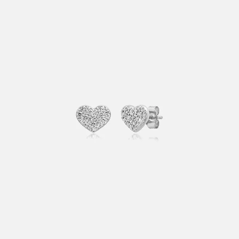 Diamond Smushed Heart Studs