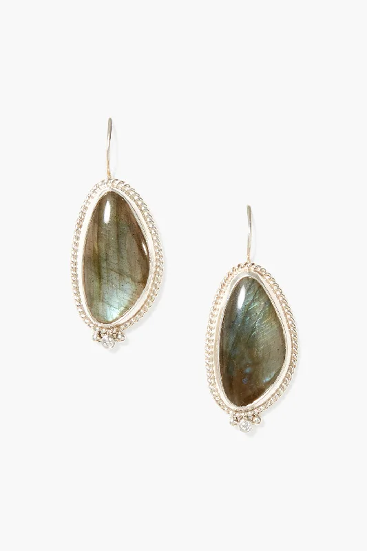 Elizabeth Drop Earrings Silver Labradorite