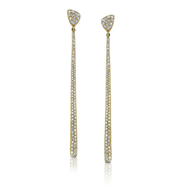 Elongated Diamond Teardrop and Petal Earrings