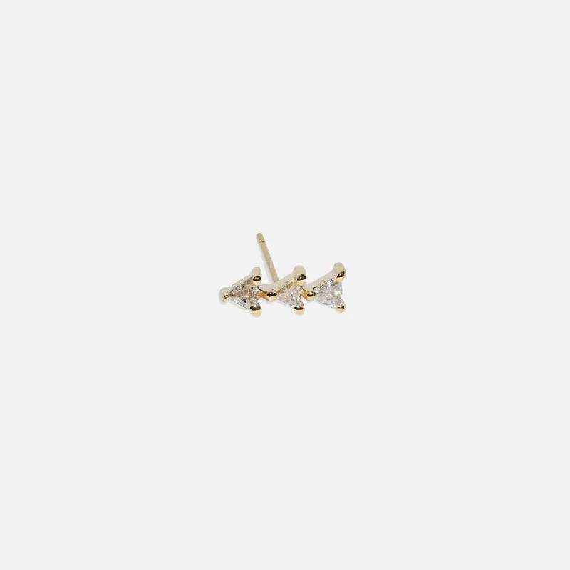 Flat Back Diamond Trio Stud Earring