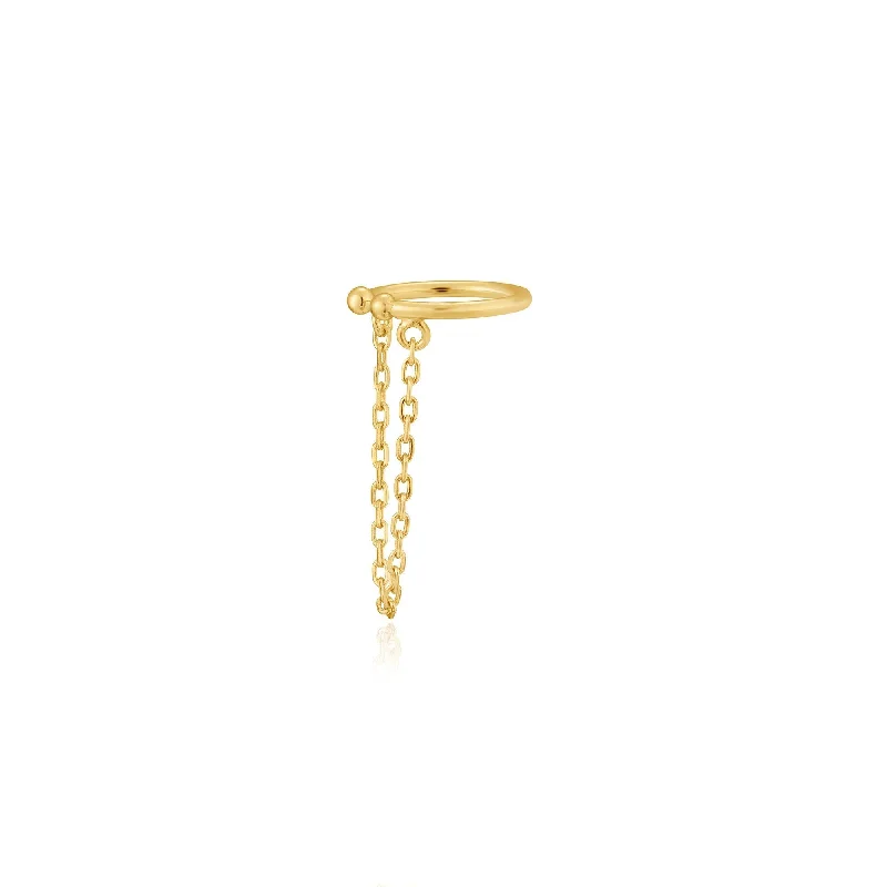 Gold Drop Chain Ear Cuff