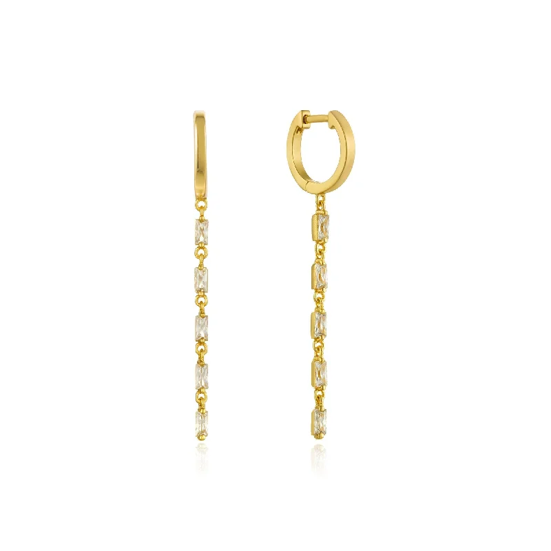 Gold Glow Drop Huggie Hoops