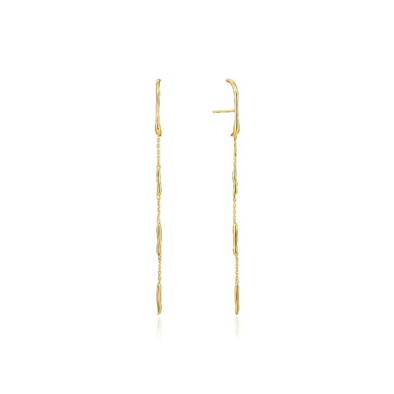 Gold Slinky Drop Earrings