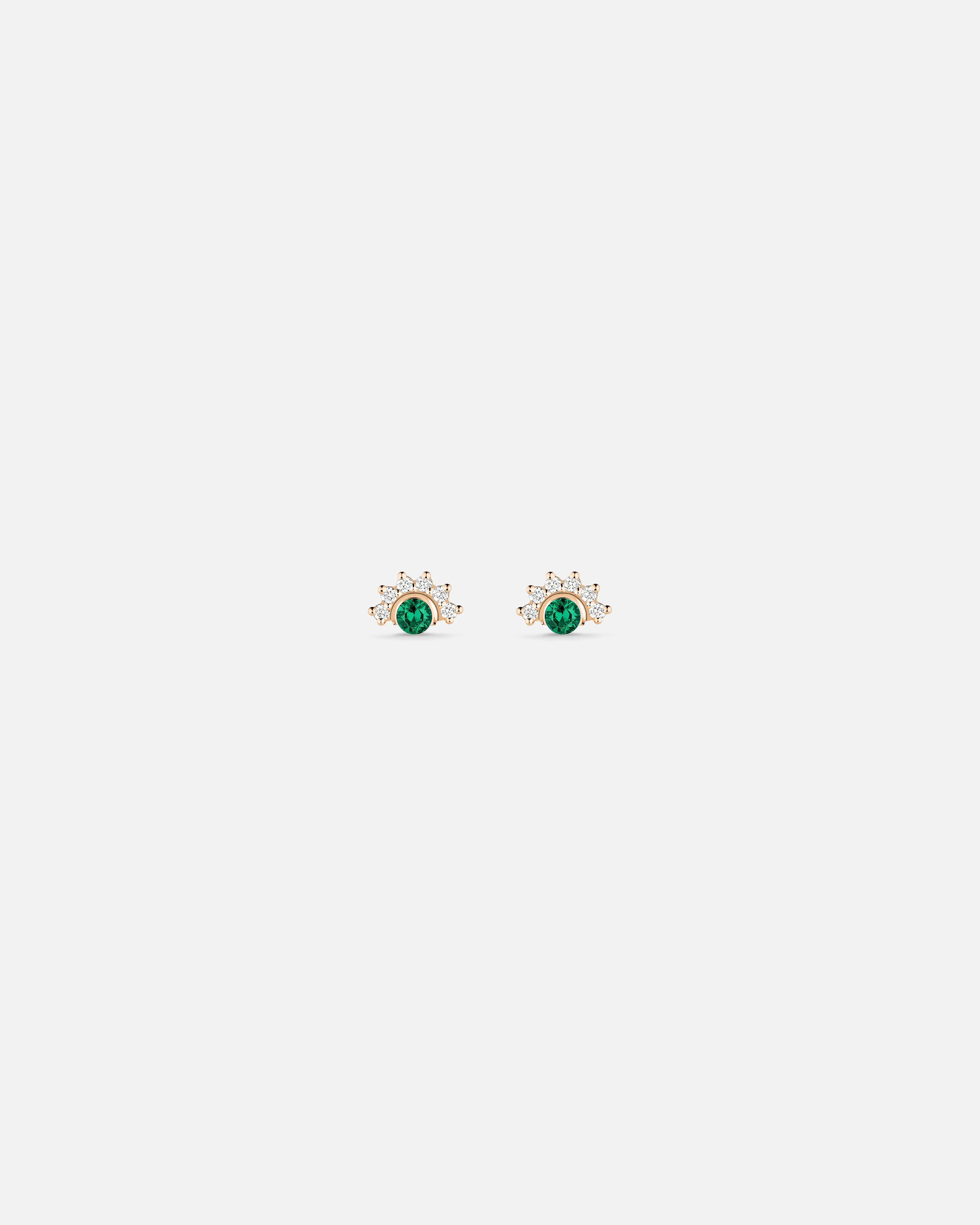 Green Tourmaline Studs in Rose Gold