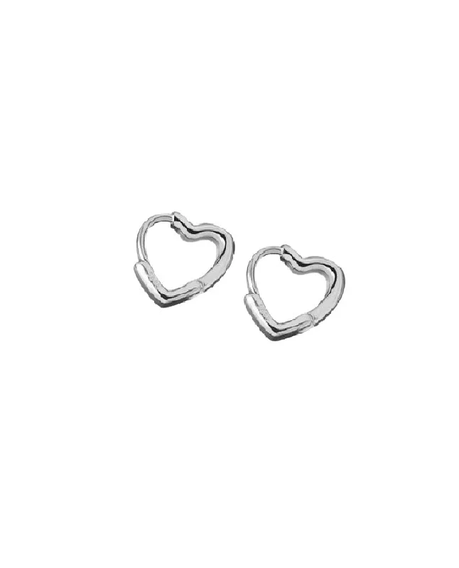 HF Sterling Silver Heart Hoop