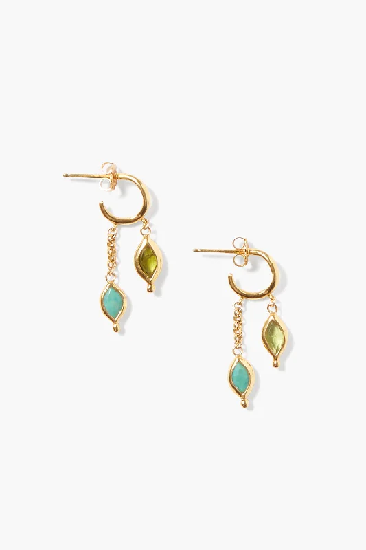 Indira Drop Earrings Turquoise Mix