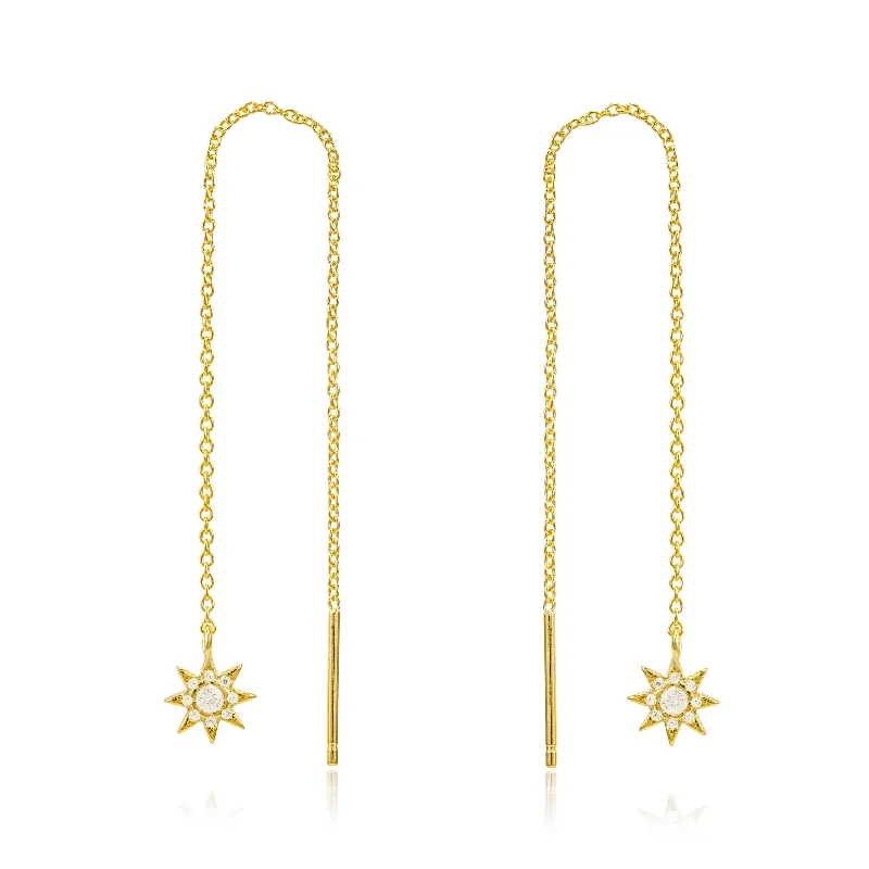 Ingrid Star Gold Threader Earrings