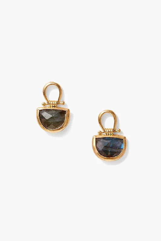 Luna Stud Earrings Labradorite