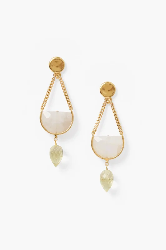 Luna Teardrop Earrings Moonstone Mix