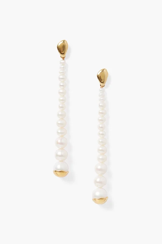 Marion Drop Earrings White Pearl