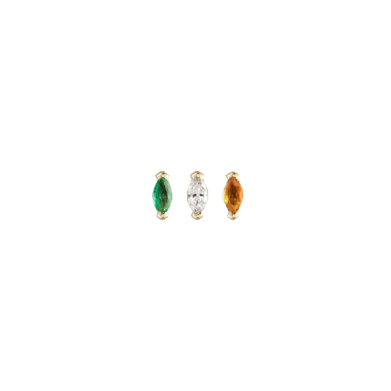 9k Mini Claw Marquise Stud (SINGLE)