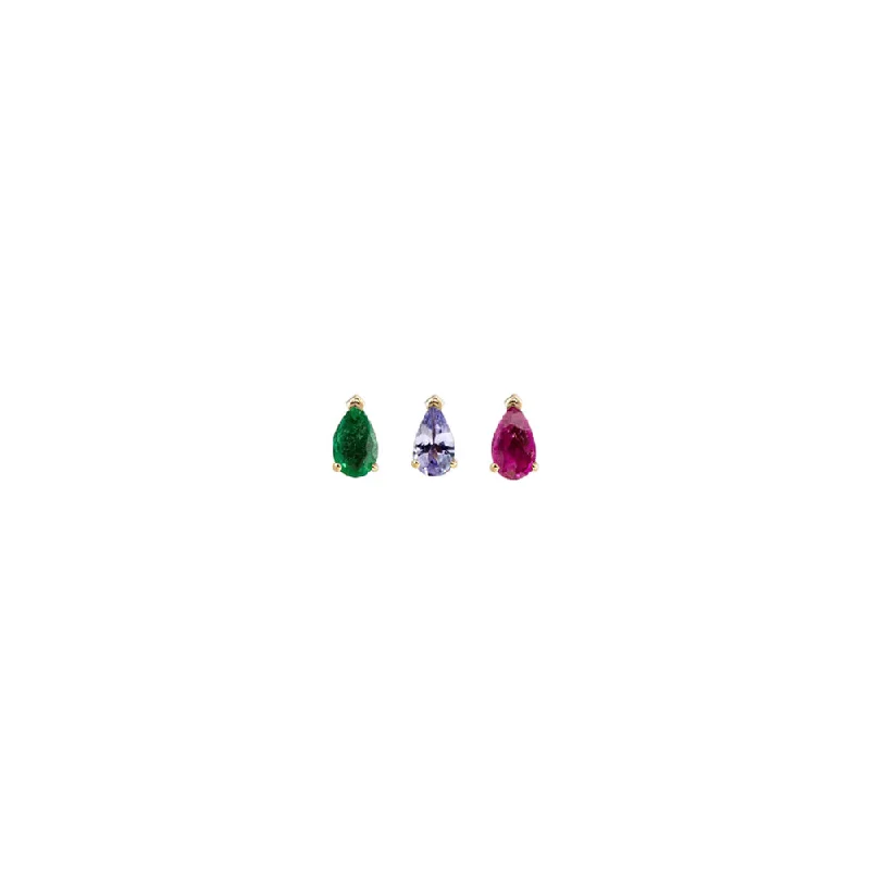 9k Mini Claw Pear Stud (SINGLE)