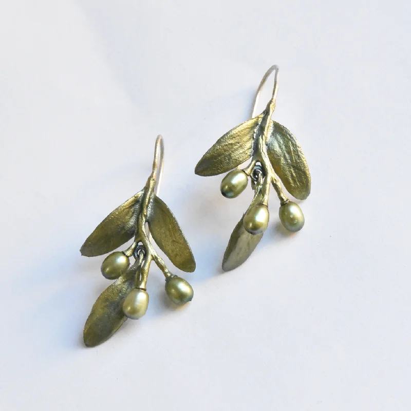 Olive Leaf Drop Earrings