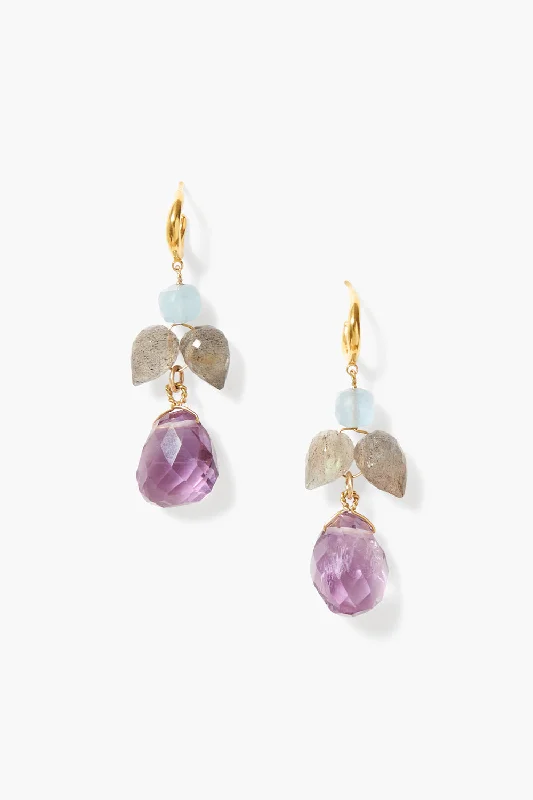 Ophelia Drop Earrings Amethyst Mix