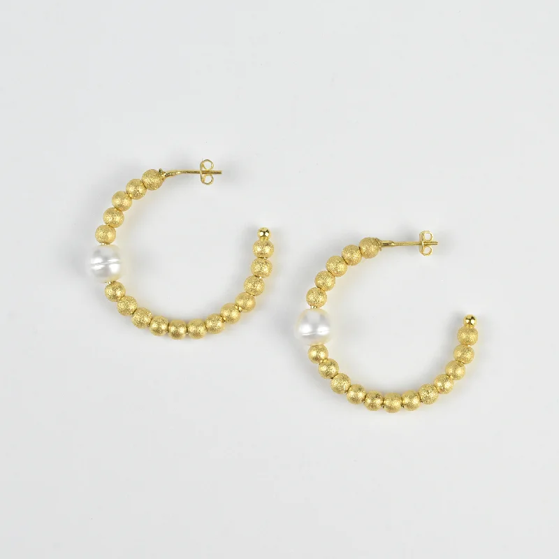 Pearl and Beaded Hoops