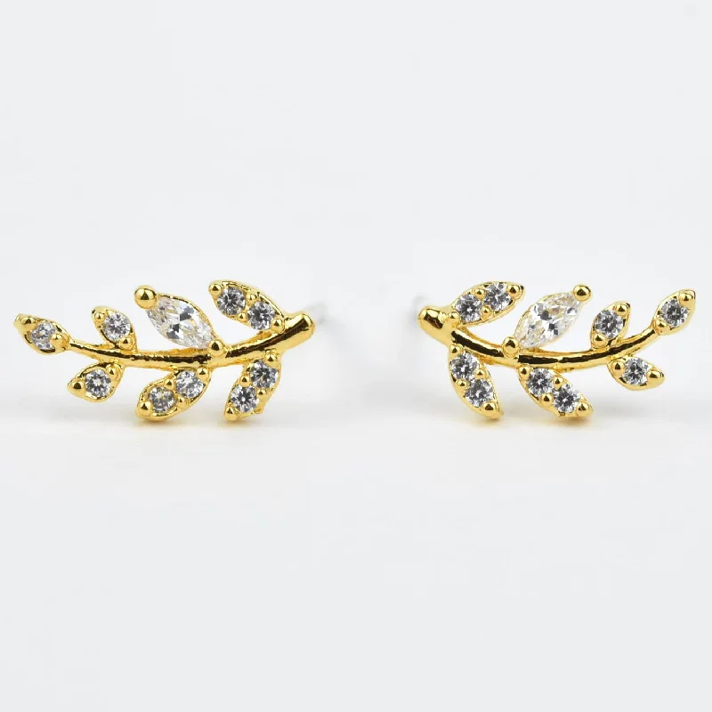 Petite Laurel Leaf Studs