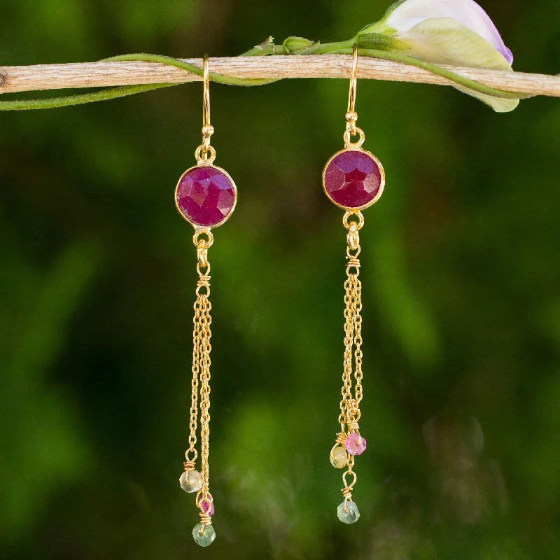 Pink Sapphire Drop Earrings