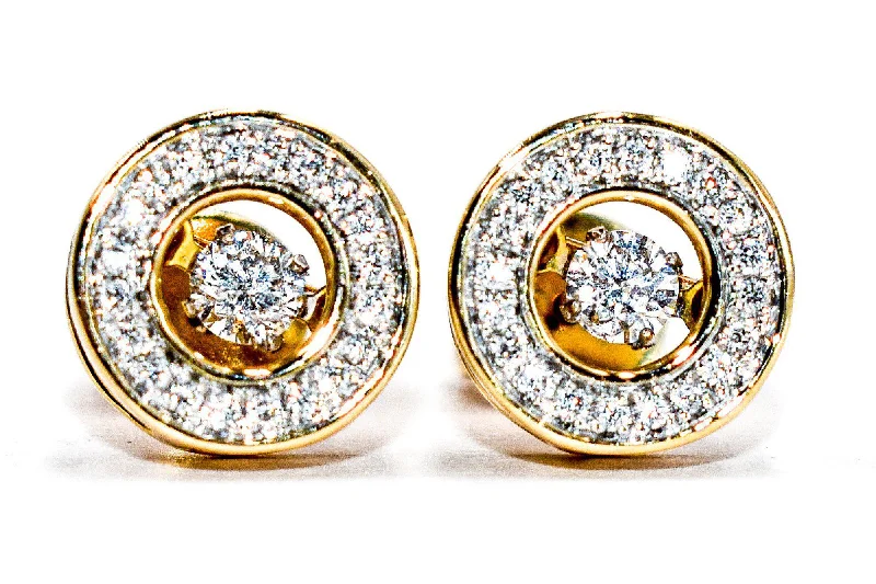 Round Dancing Diamond Earrings