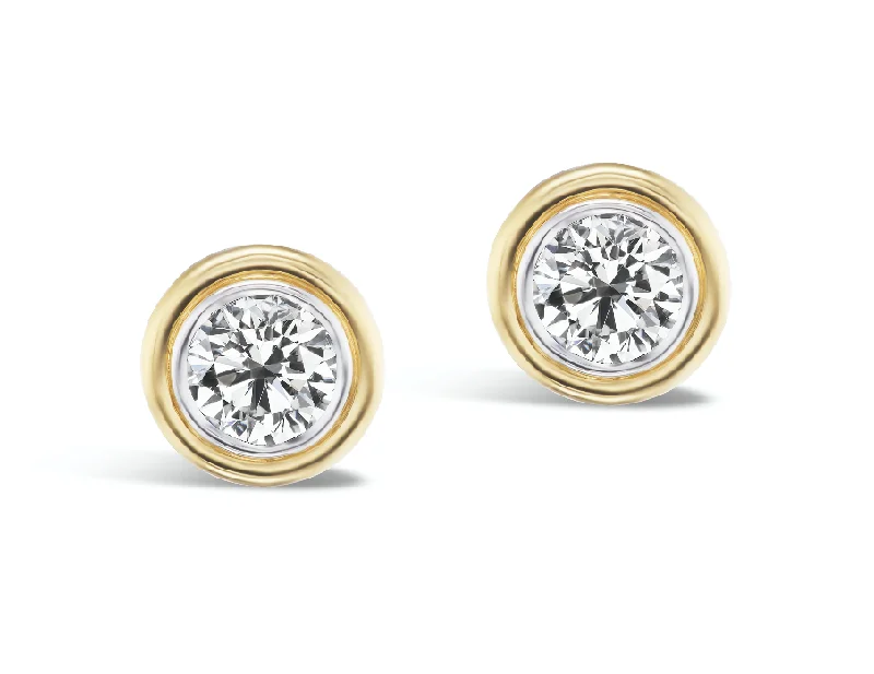 Round Double Bubble Bezel Studs