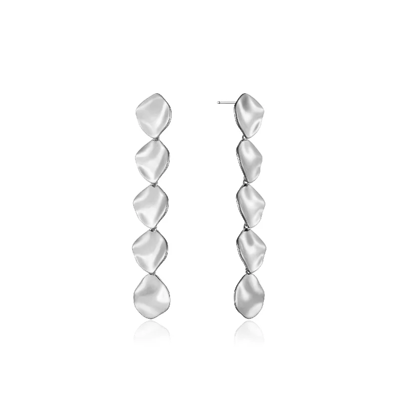 Silver Crush Multiple Discs Drop Earrings