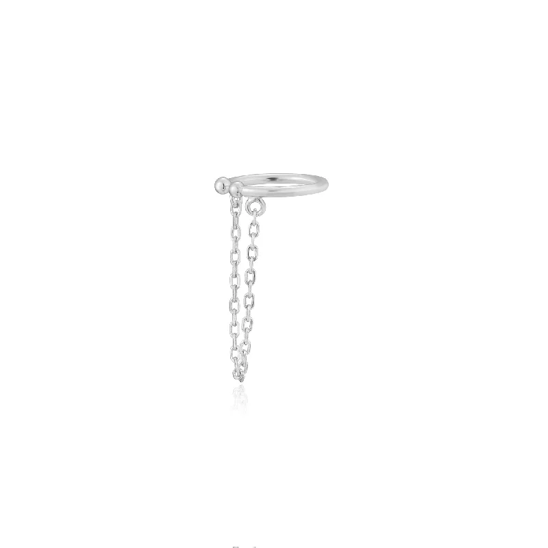 Silver Drop Chain Ear Cuff