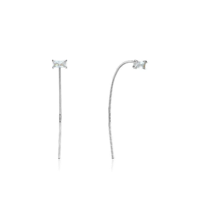 Silver Glow Solid Drop Earrings