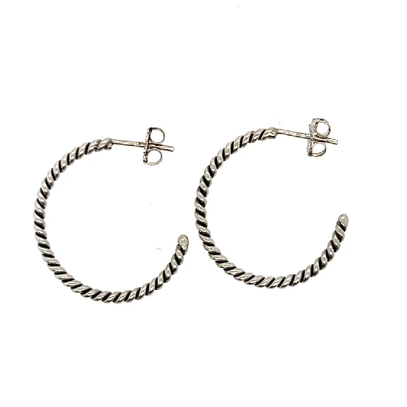 Silver Twist Hoop-Large