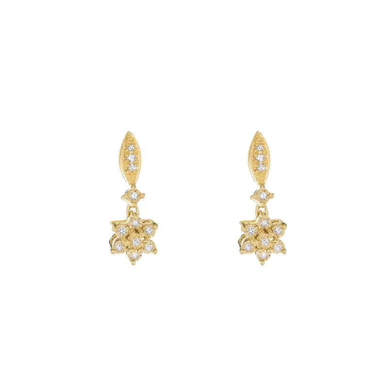 Star-Drop Diamond Earrings