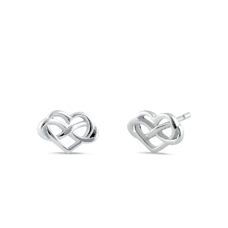 Sterling Silver Infinite Love Stud Earrings