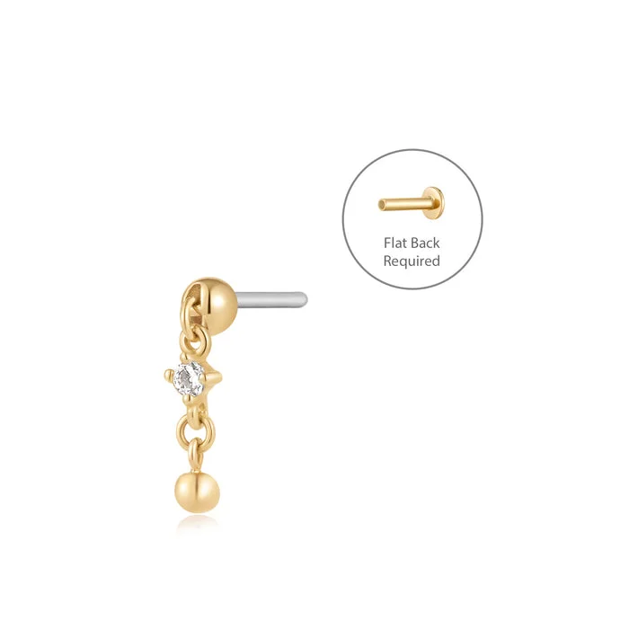 TATUM | Lab Grown Diamond Drop Threadless Flatback Earring