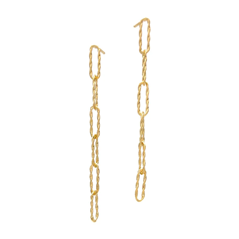 Twisted 6 Link Earrings