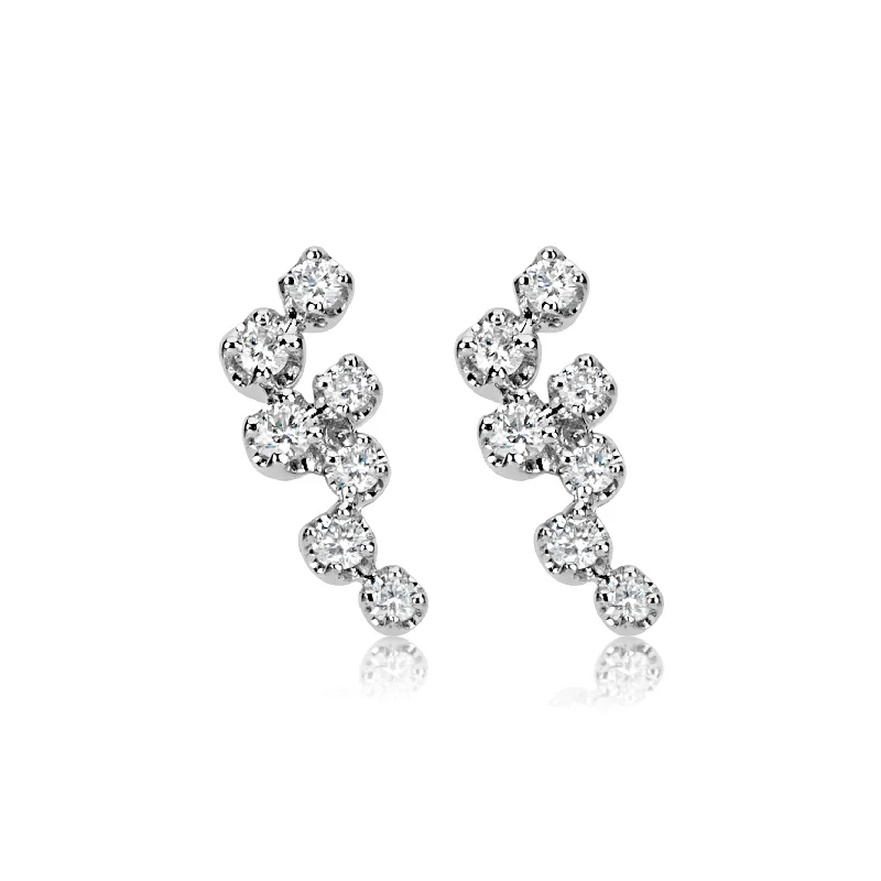 White Gold Connecting Diamond Studs