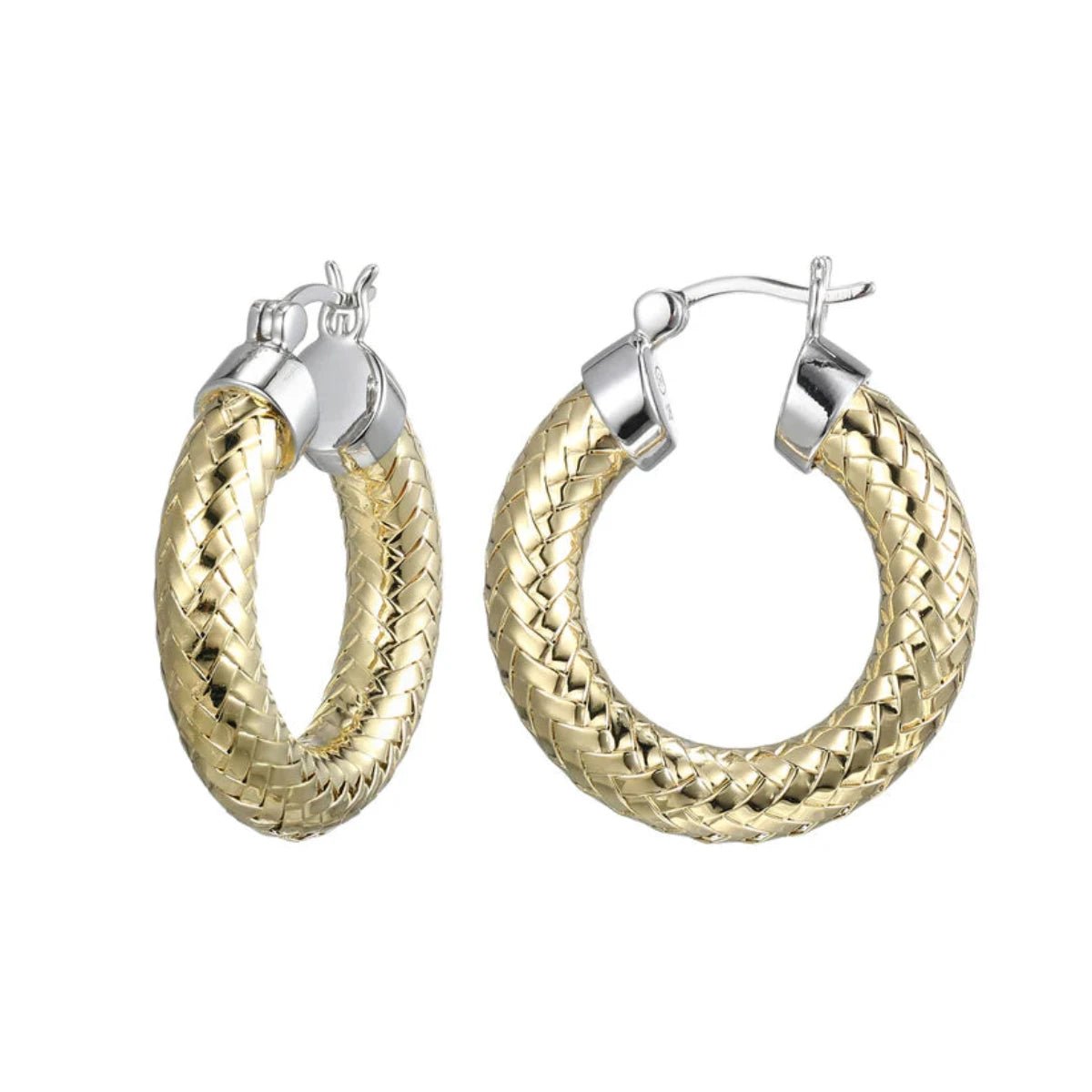 YGP Sterling 25MM Mesh Hoop Earring