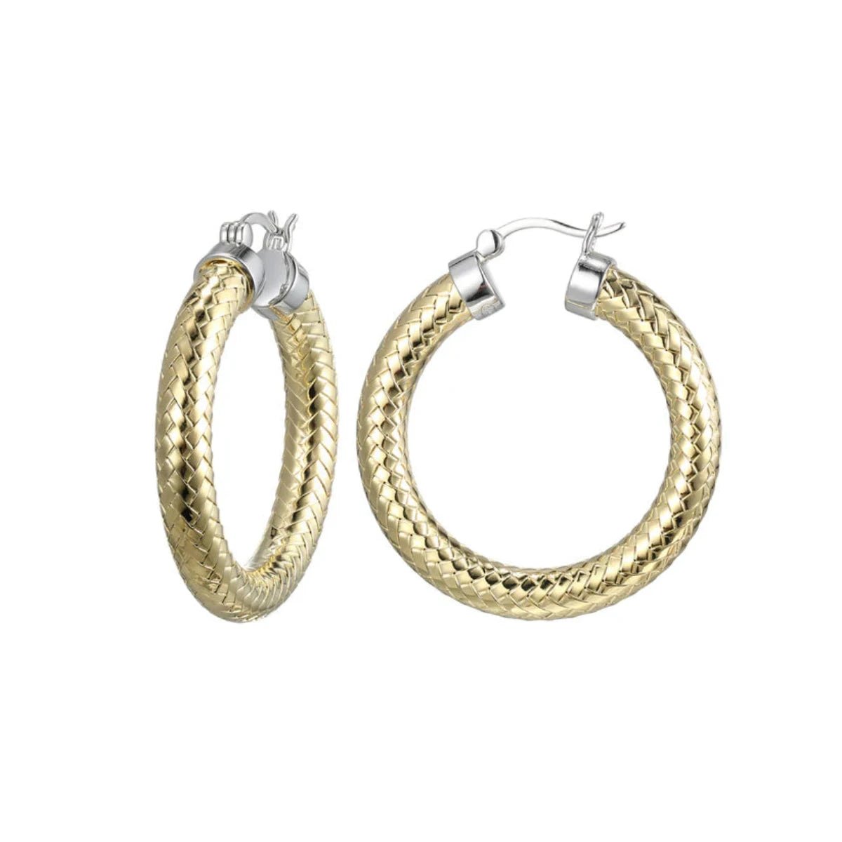 YGP Sterling 35MM/5MM Mesh Hoop Earring