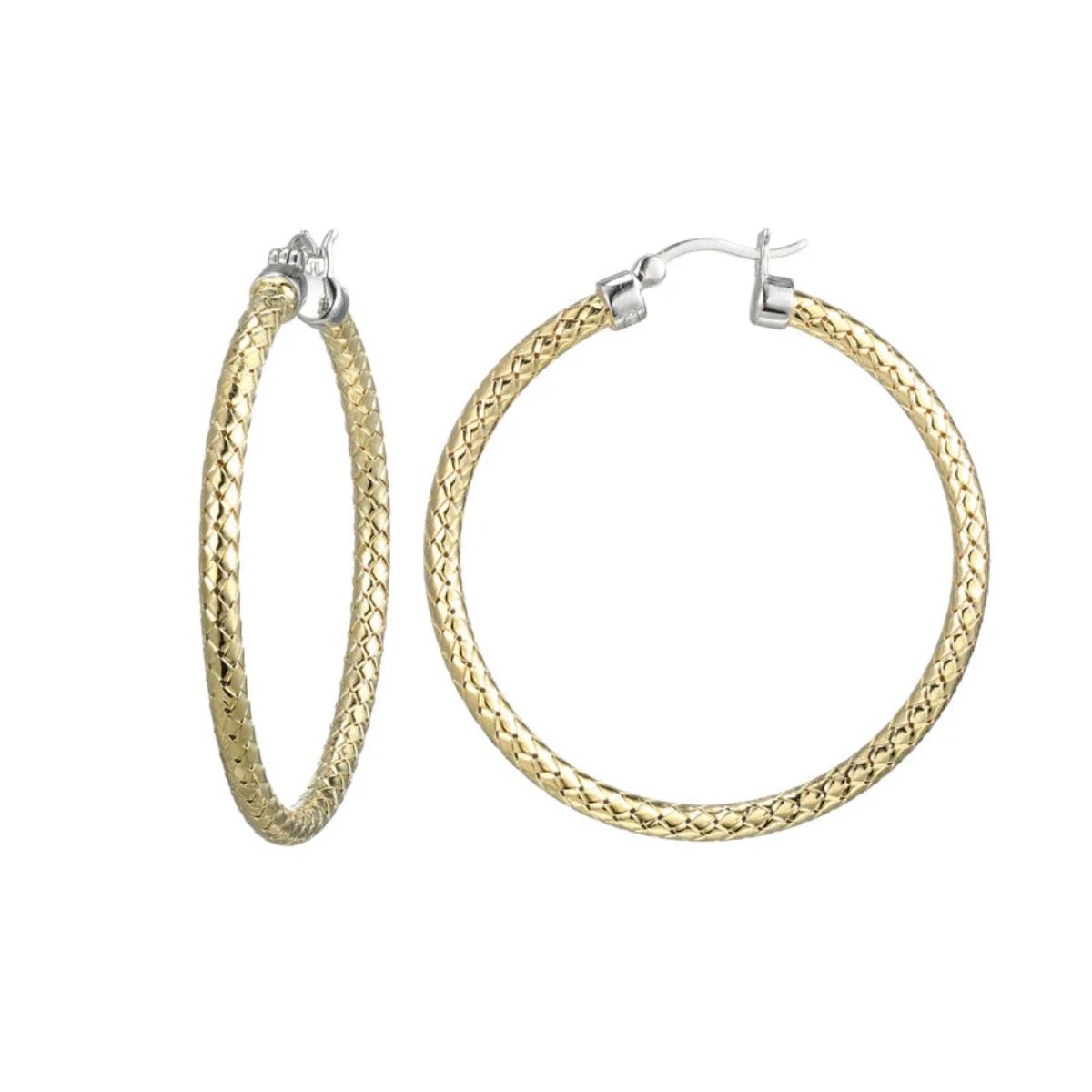 YGP Sterling 45MM/3MM Mesh Hoop Earring