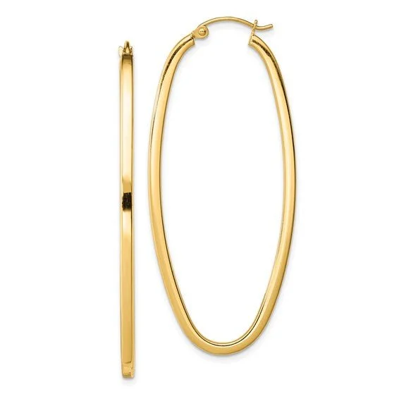 YGP Sterling 52mm Elongated Hoop Earrings