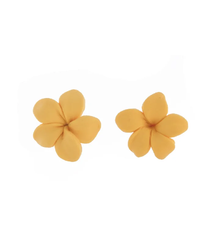 Yellow Puakenikeni Stud Earrings