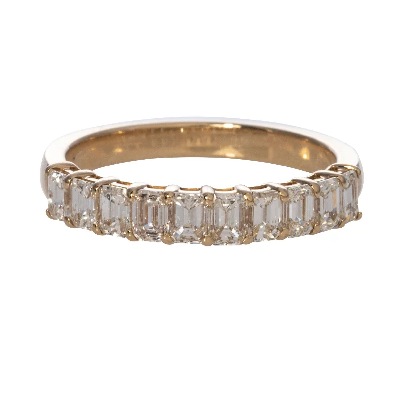 1.20ct Emerald-Cut Diamond Halfway 14K Yellow Gold Band