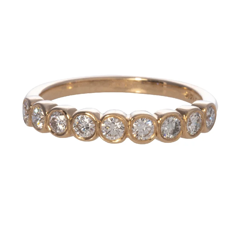 .45ct Diamond Bezel Set Halfway 14K Yellow Gold Band