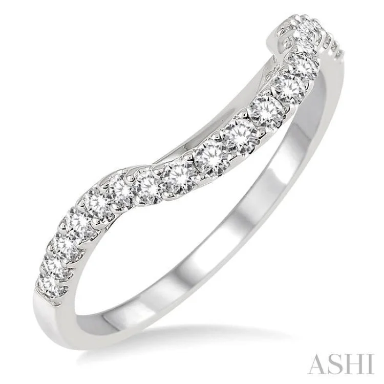 1/3 Ctw Round Cut Diamond Wedding Band in 14K White Gold