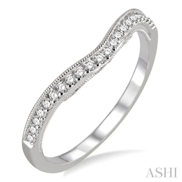 1/6 Ctw Round Cut Diamond Wedding Band in 14K White Gold