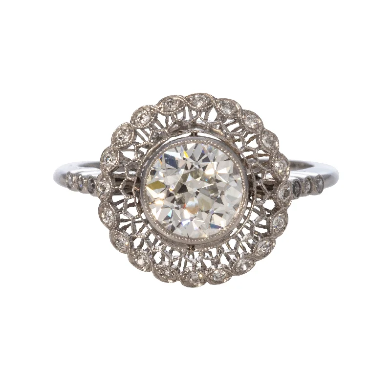 Edwardian 1.30ct Old European Cut Diamond Platinum Ring