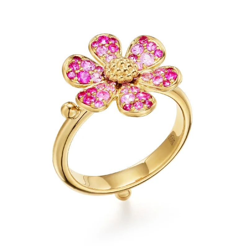 Temple St. Clair Pink Sapphire & Ruby Flower Ring