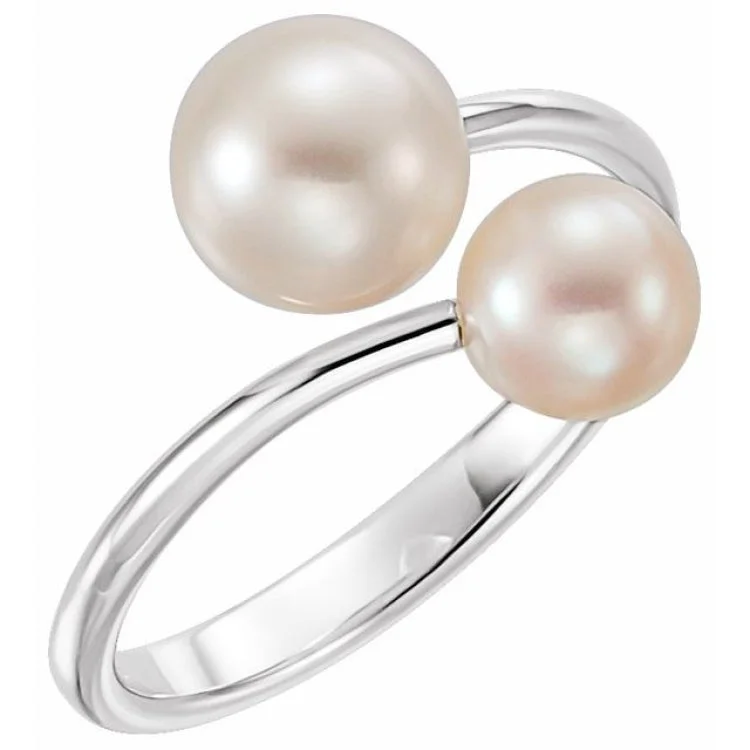 Platinum Freshwater Cultured Pearl Ring