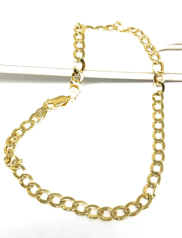 14k Solid Gold Yellow Cuban Link Brracelet 7-8 inch 4.5-4.7mm Width