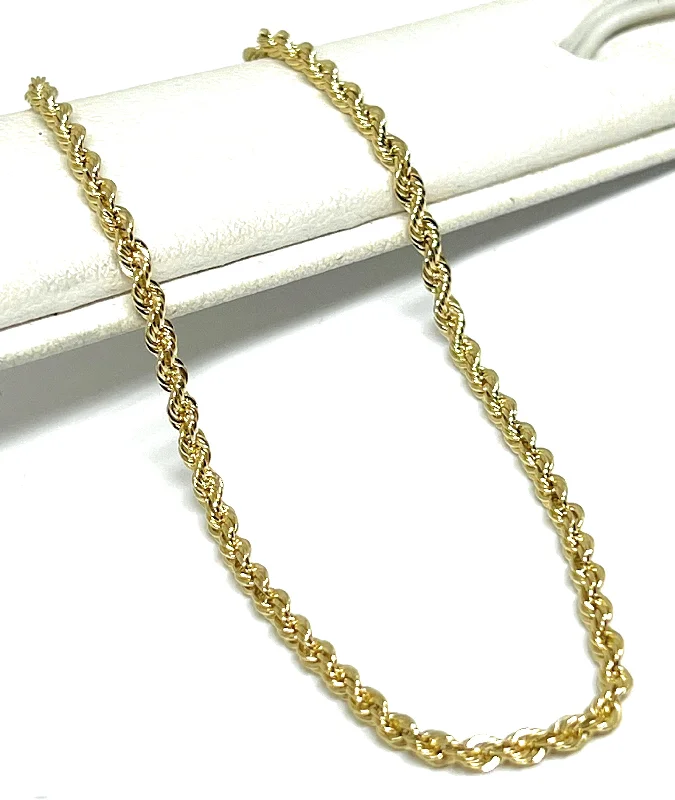 14k Solid Gold Yellow Rope Brracelet 7-9 inch 2.5mm Width