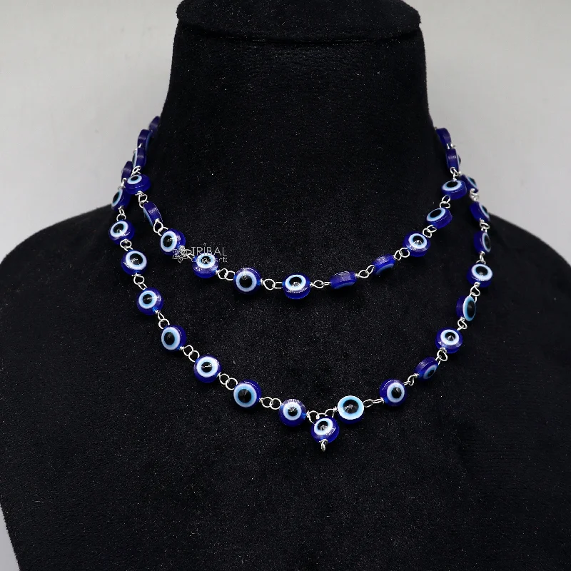 18 to 30 inches all sizes evil eyes beads handmade necklace chain 925 silver chain necklace protect from negative energy ch0561