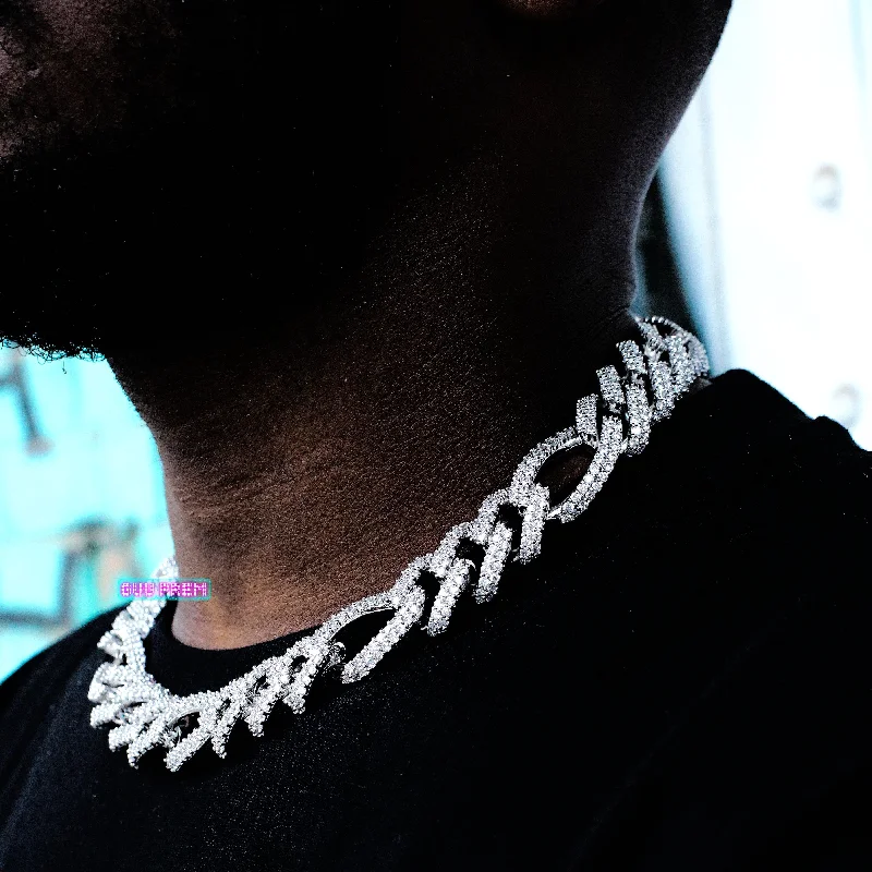 19mm Iced Figaro Chain