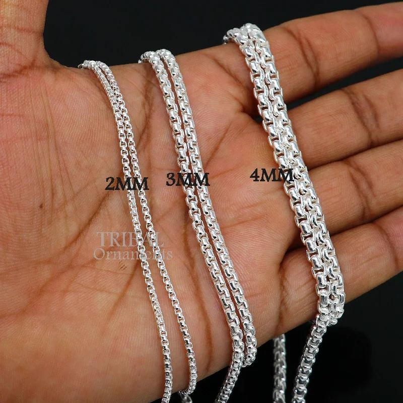 2/3/4mm 925 sterling silver handmade amazing delicate solid Rolo high quality chains necklace, best gifting unisex necklace chain ch225